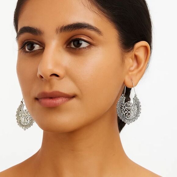 Lucky Brand – filigree statement drop earrings – boho festival  – NWT - Picture 3 of 3